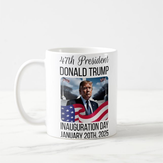 Taza De Café Inauguración del 45.º 47° presidente Donald Trump (Izquierda)