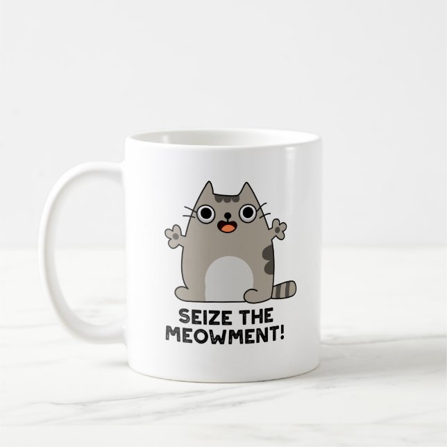 Taza De Café Incautar El Pun Gato Positivo De Meow-ment (Izquierda)
