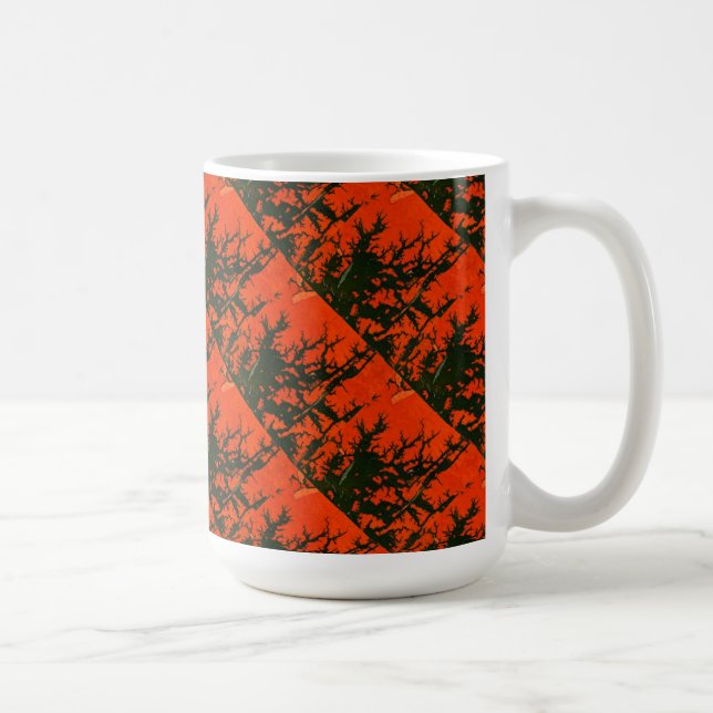 Taza De Café "Incendio en el pantano" Resumen de diseño (Derecha)