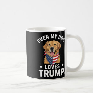 Taza De Café Incluso a mi perro le encanta Trump Bandera Estado