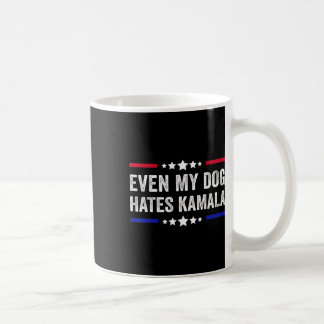 Taza De Café Incluso mi perro odia la bandera estadounidense de