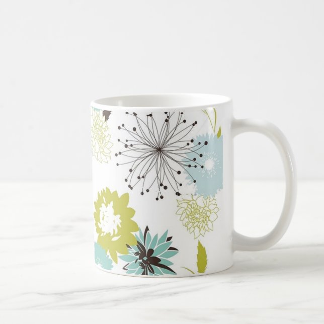 Taza De Café Inconsútil floral retro (Derecha)