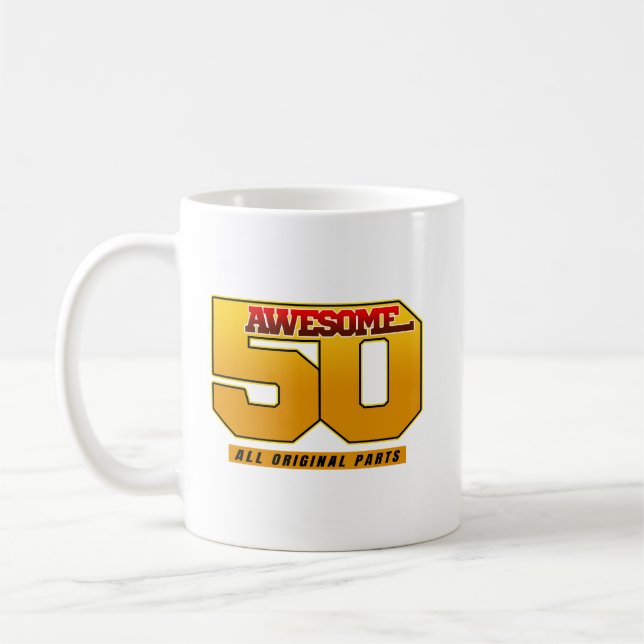 Taza De Café Increíble aniversario de cumpleaños de 50 años (Izquierda)