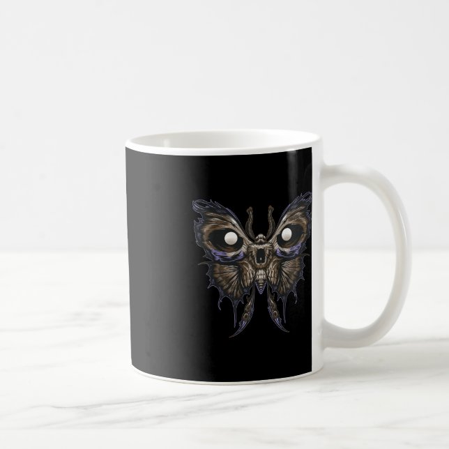 Taza De Café Increíble cráneo de mariposa - espeluznante broca  (Derecha)