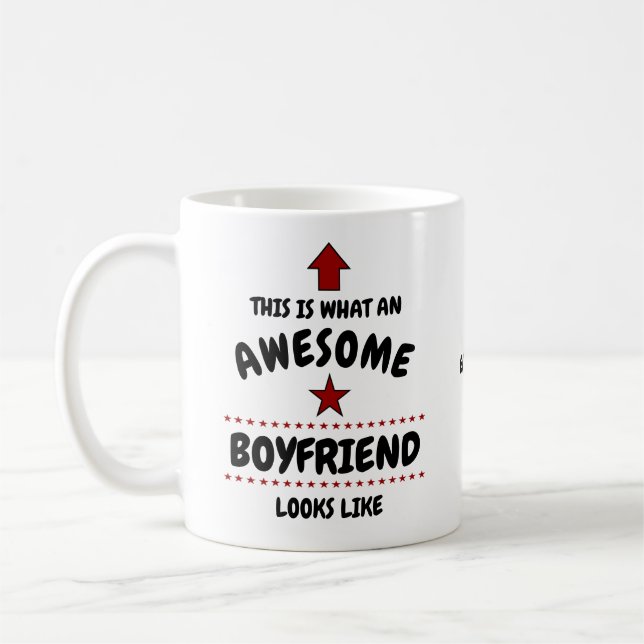 Taza De Café Increíble novio Valentine Mug Añadir tu nombre (Izquierda)