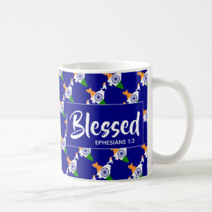 Taza De Café InDIA Bendice Escritura Cristiana de Efesianos