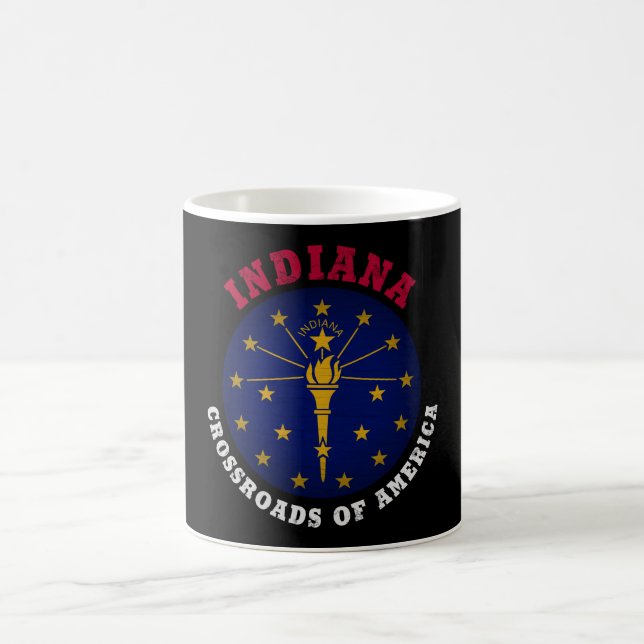 TAZA DE CAFÉ INDIANA CRUZA LA BANDERA ESTATAL (Centro)