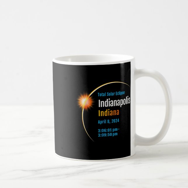Taza De Café Indiana En Eclipse Solar Total 2024 (Derecha)