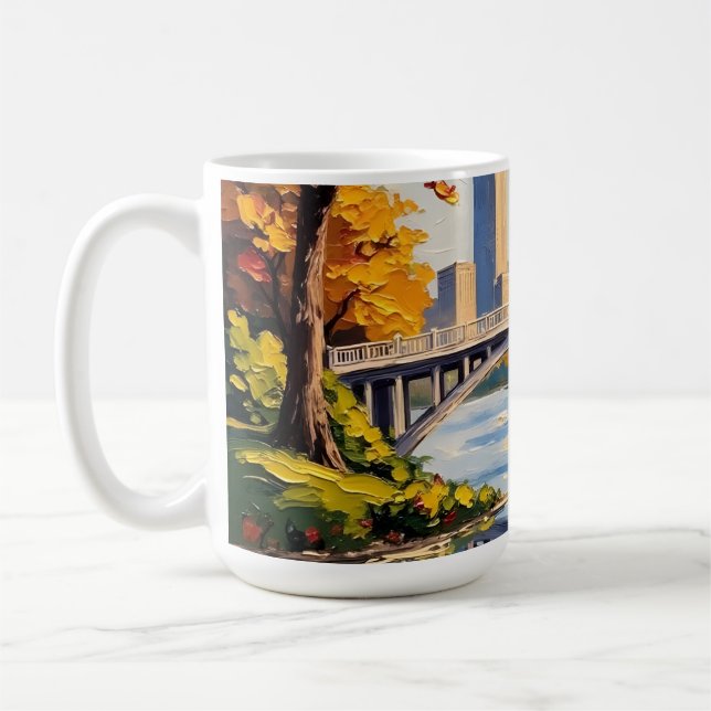 Taza De Café Indianapolis White Bridge Over the White River  (Izquierda)
