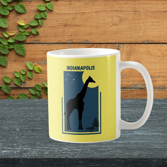 Taza De Café Indianapolis Zoo Indiana Vintage Giraffe (Indianapolis Indiana Zoo Safari Animal Adventure Giraffe Mug)