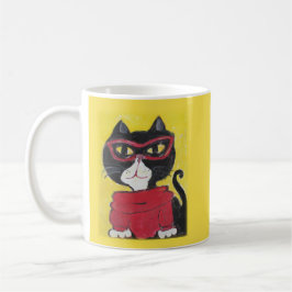 Taza De Café Indie Folk Art Turtleneck Cat Pintar Diversión