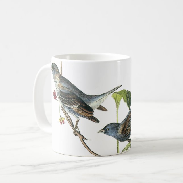 Taza De Café Indigo Bunting por Audubon (Anverso izquierdo)