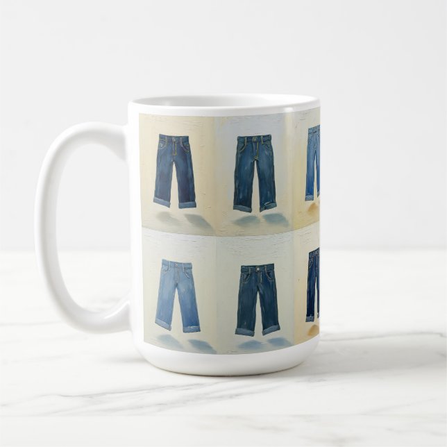 Taza De Café Indigo Iconos Painterly Denim Art Denimhead (Izquierda)