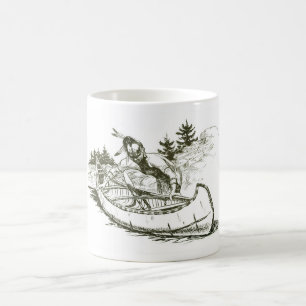 Taza De Café Indio rojo con canoa