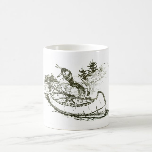 Taza De Café Indio rojo con canoa (Centro)
