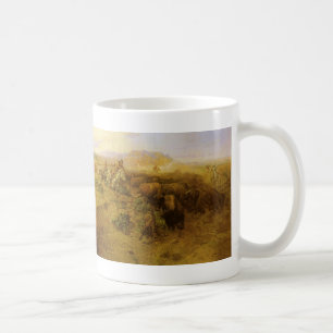 Taza De Café Indios antiguos, caza de búfalos por CM Russell