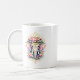 Taza De Café Indischer Frühling - Elefant mit Blumen