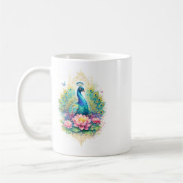Taza De Café Indischer Frühling - Pfau mit Lotus