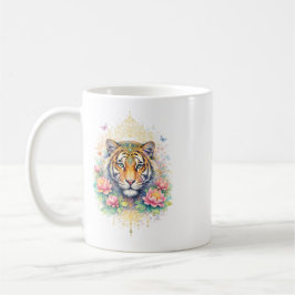 Taza De Café Indischer Frühling - Tiger mit Blumen