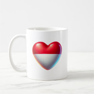Taza De Café Indonesia Bandera del Corazón Tea Coffee Mug