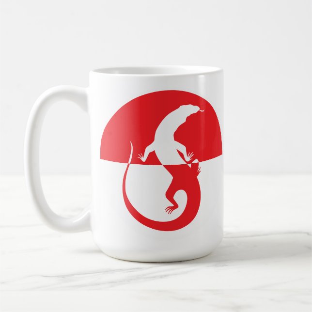 Taza De Café Indonesia Monitor de dragón Komodo Indonesia (Izquierda)