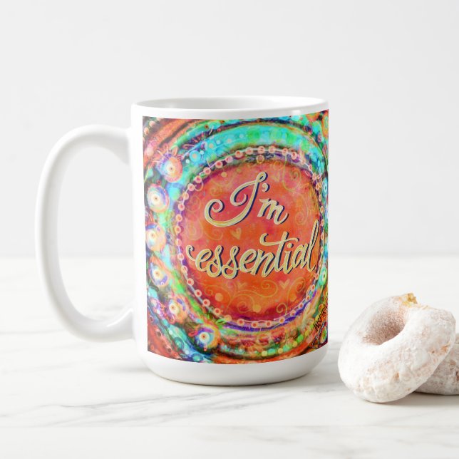 Taza De Café Inespiritualidad Bonito floral esencial divertida (Con donut)