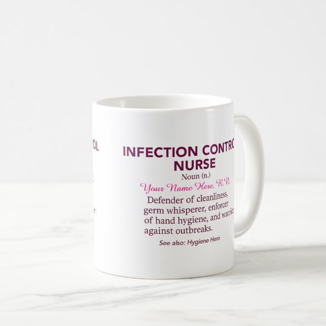 Taza De Café Infection Control Nurse Definition – Funny Hygiene (Anverso derecho)