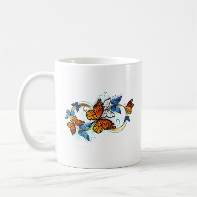 Taza De Café Infinidad de mariposas monarca (Izquierda)