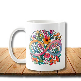 Taza De Café Infinito arcoiris acuarela autismo