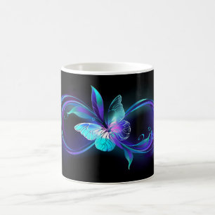 Taza De Café Infinito brillante con mariposa mágica
