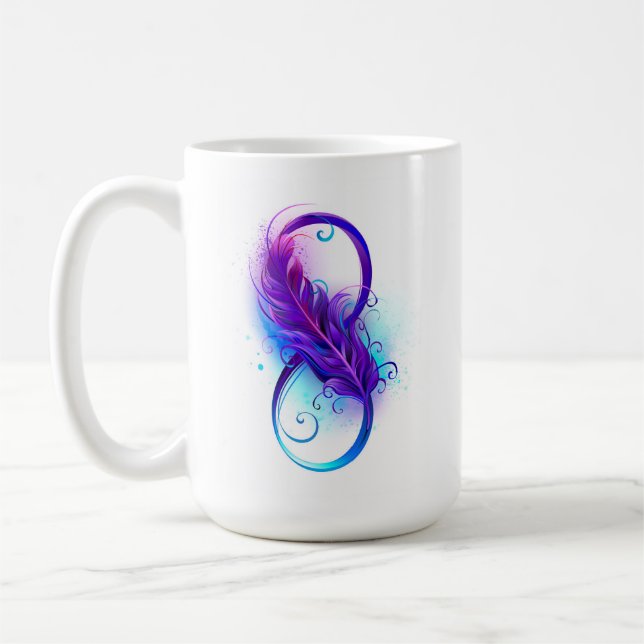 Taza De Café Infinito con plumas púrpura (Izquierda)