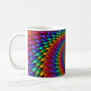 Taza De Café ¡Infinito del fractal del espiral del arco iris