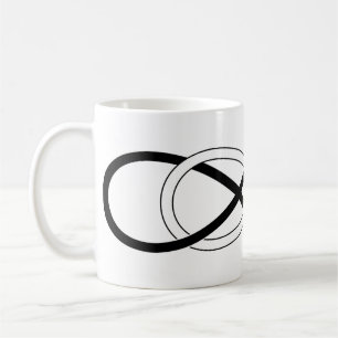 Taza De Café Infinito doble del símbolo - negro y blanco