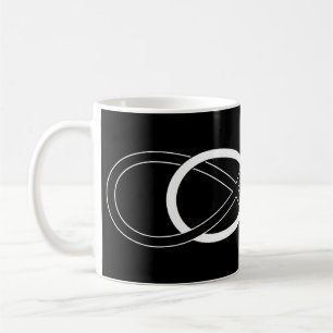 Taza De Café Infinito doble del símbolo - negro y blanco