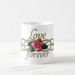 Taza De Café Infinito doble - Rosas Amor para siempre