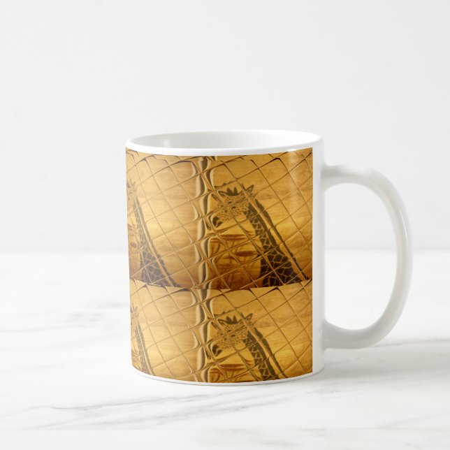 Taza De Café Infinity Golden Giraffe Animal Motiart Print (Derecha)