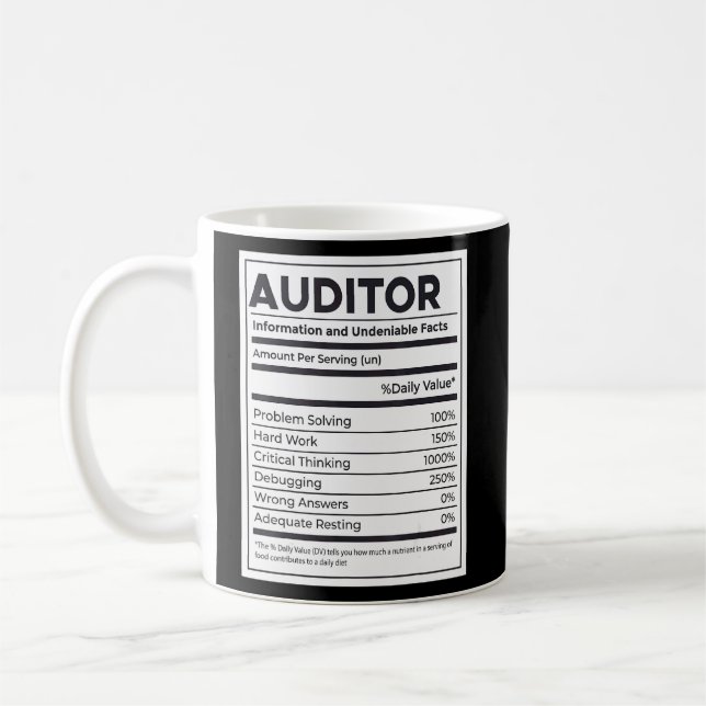 Taza De Café Información sobre nutrición del auditor (Izquierda)