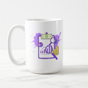 Taza De Café Informe de Análisis Financiero Dinero Lupa