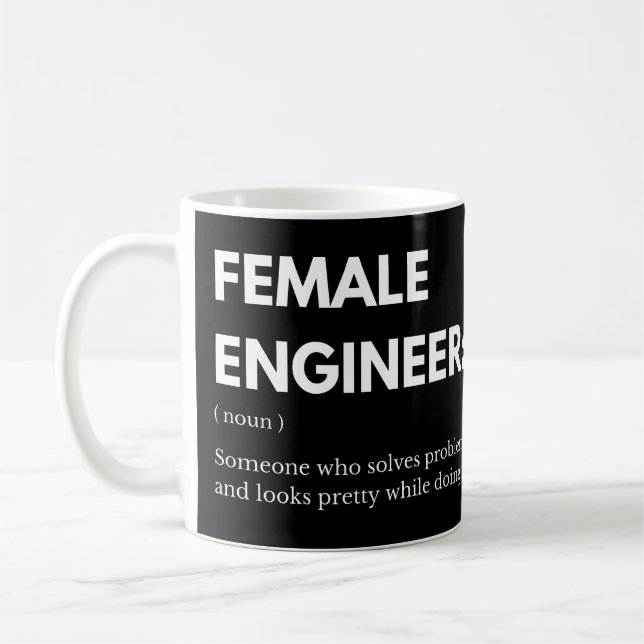 Taza De Café Ingeniera mujer alguien que resuelve problemas div (Izquierda)