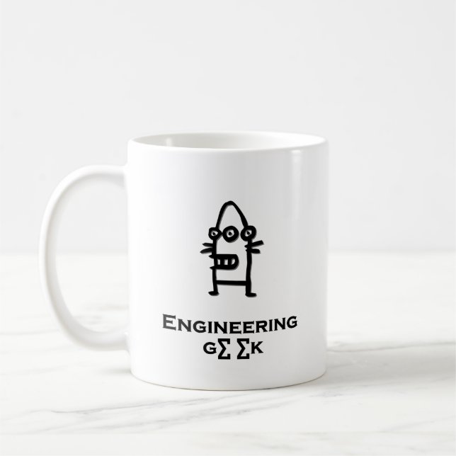 Taza De Café Ingeniería de bots oculares Geek negro (Izquierda)