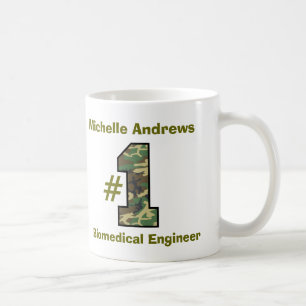 Taza De Café Ingeniero biomédico del número uno cualquier