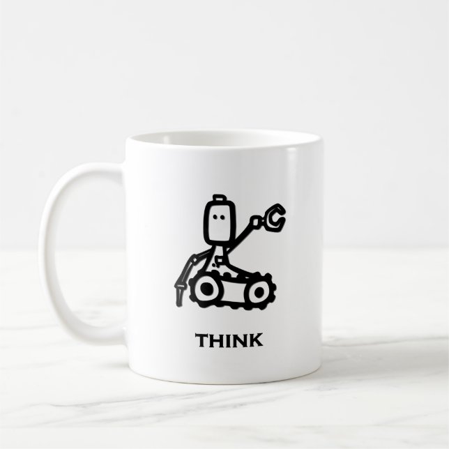 Taza De Café Ingeniero Bot Think (Izquierda)