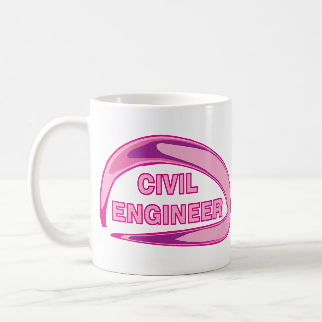 Taza De Café Ingeniero Civil Rosado (Izquierda)