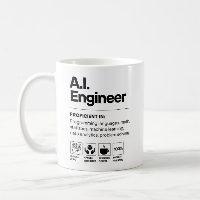 Taza De Café Ingeniero de IA (Izquierda)