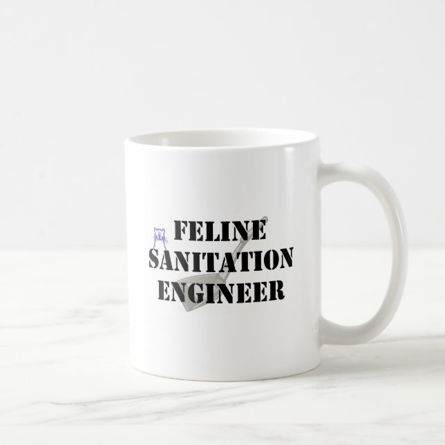 Taza De Café Ingeniero de saneamiento felino (Derecha)