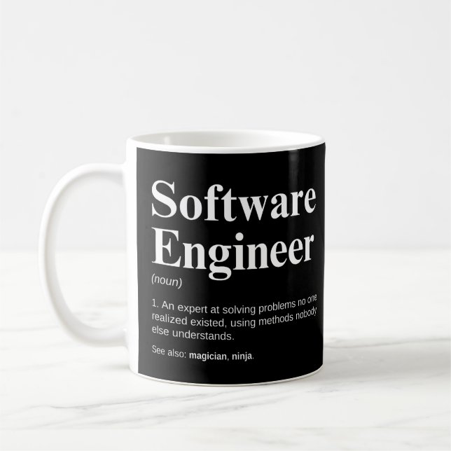Taza De Café Ingeniero de software dicho divertido de ingenierí (Izquierda)