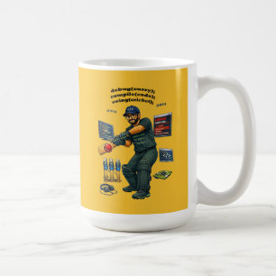 Taza De Café Ingeniero de software indio codificador jugando cr