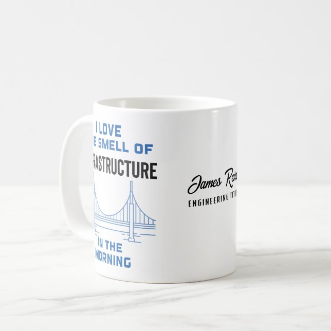 Taza De Café Ingeniero divertido de puentes de ingeniería civil (Anverso izquierdo)