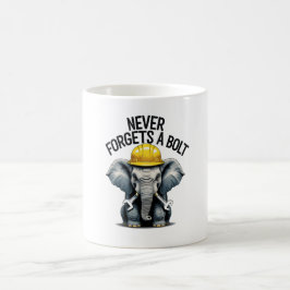Taza De Café Ingeniero elefante gracioso nunca olvida a Bolt Mu