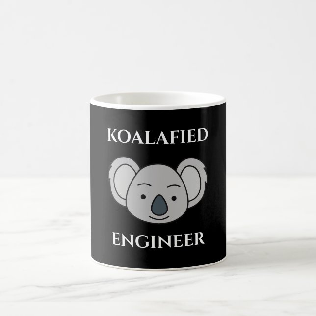 Taza De Café Ingeniero Koalafied Cute Koala Funny Job Pun (Centro)